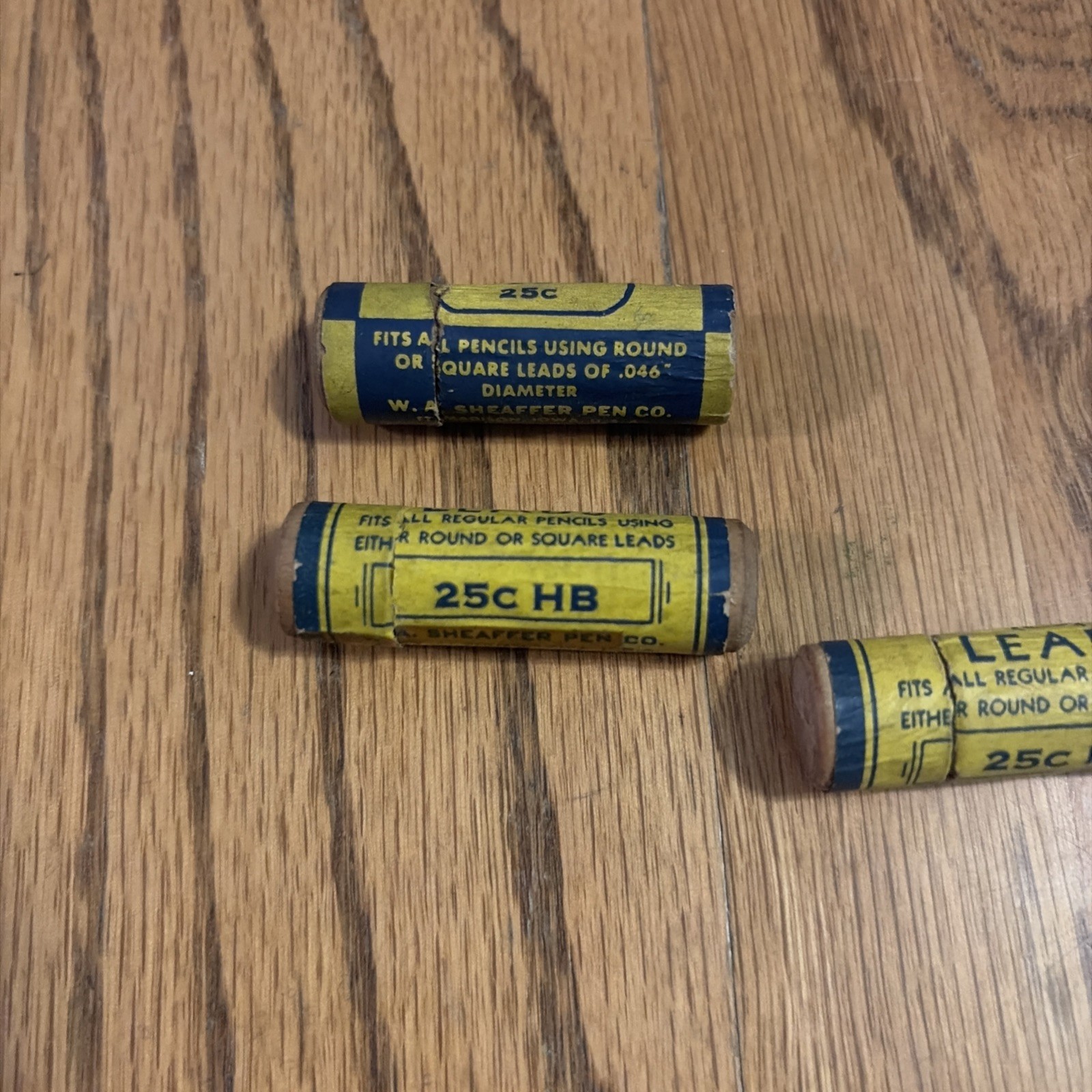 4 Vintage Scheaffers Pencil Lead Wooden Container 25c HB See Description