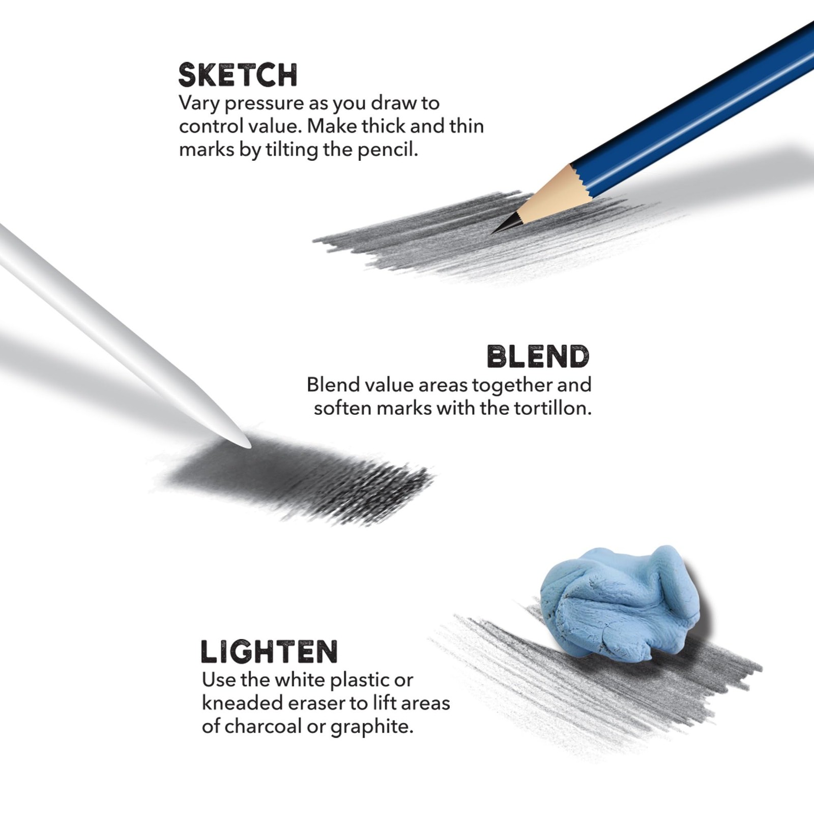 ArtSkills Sketch Pencils for Drawing, Graphite Art 8 Count (Pack of 1), Grey