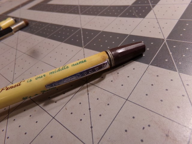 4 Vintage Durolite Advertising Mechanical Pencils. Dur-O-Lite, P &G, Dale Carnig