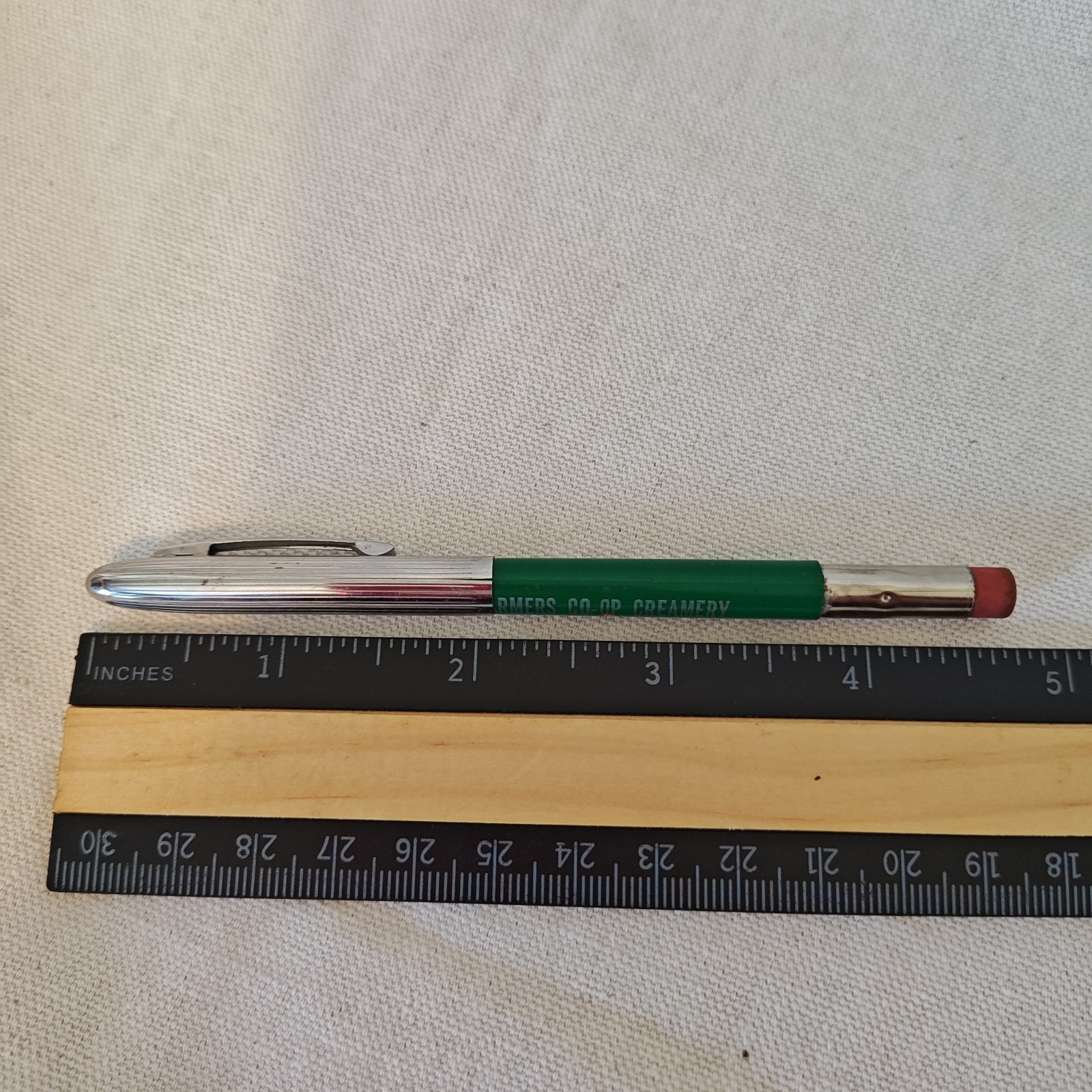 Vintage Vernon Mechanical Pencil ~ Farmers Co-op Creamery Manley, Ohio