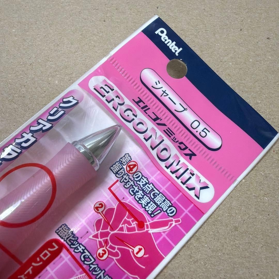 Pentel ERGoNoMiX PR505 Mechanical Pencil 0.5mm Clear Pink Discontinued New Japan