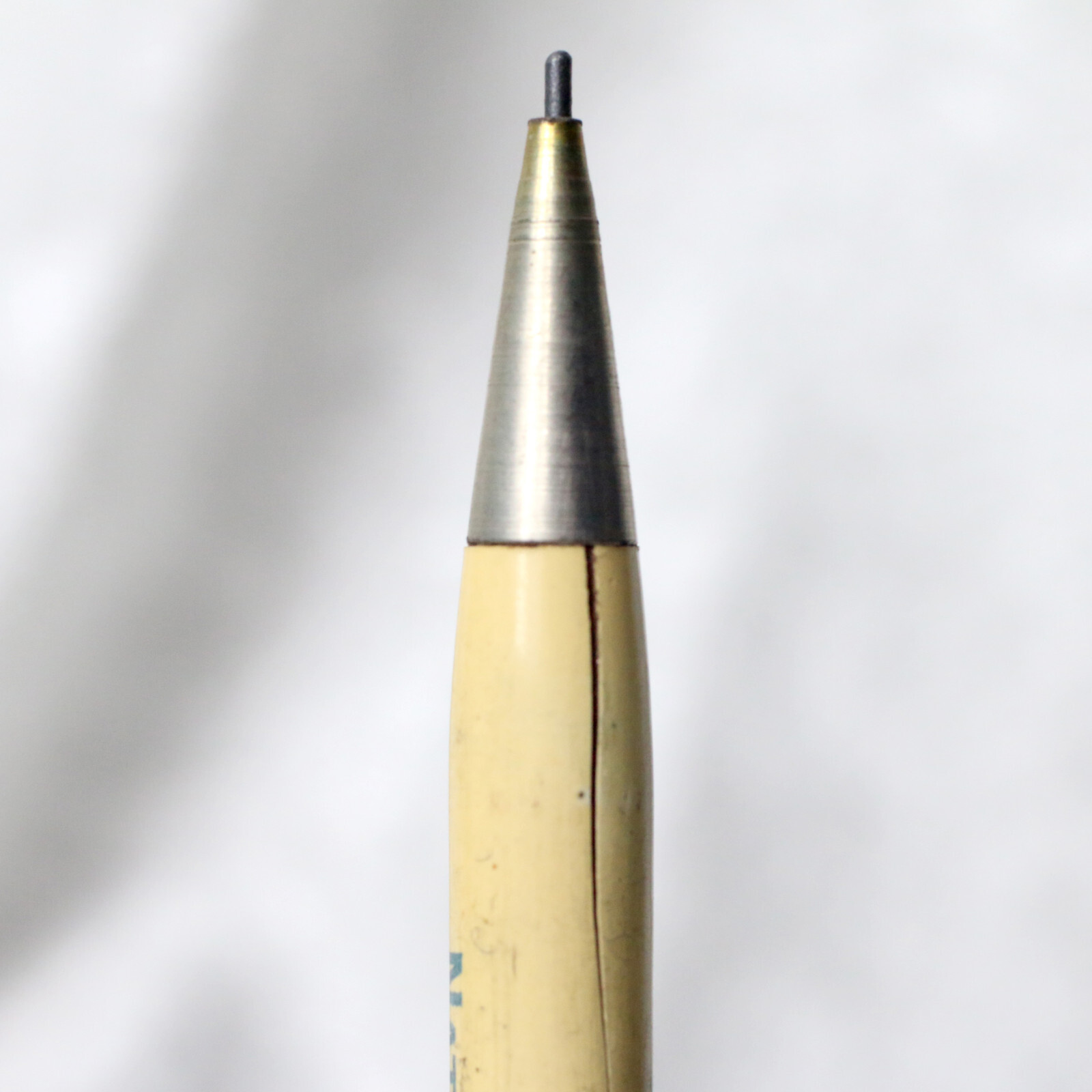 VTG 1930s RediPoint White Celluloid National Broom Advertising Mechanical Pencil
