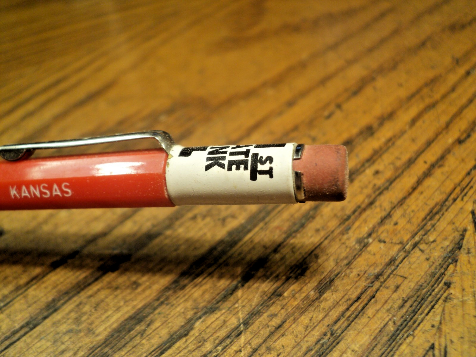 Vintage Durolite Mechanical Pencil First State Bank Elkhart KA 5-5/8″ Long USA