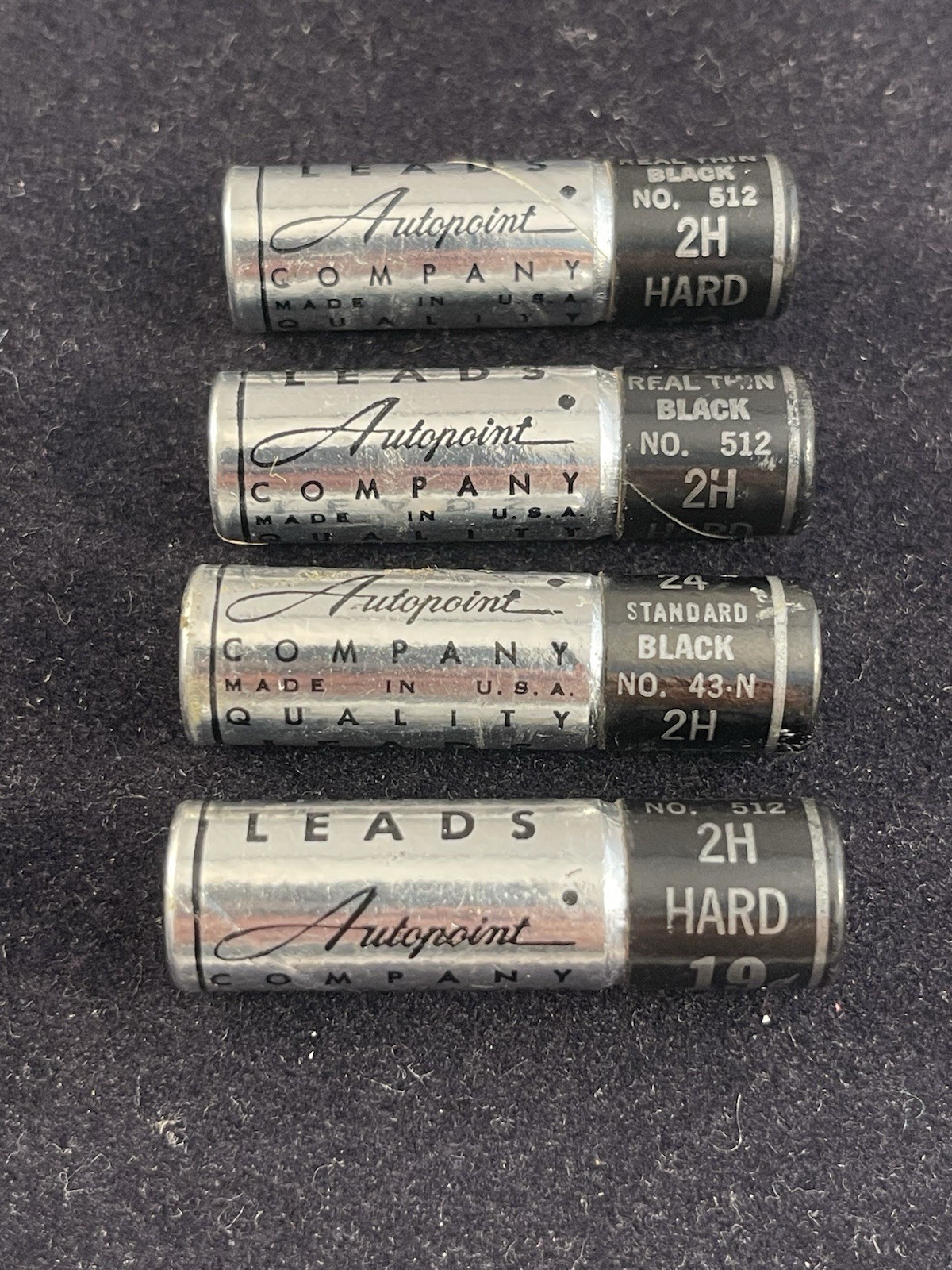 (4) Vintage 1960s Autopoint Green Mechanical 2H Pencil “Bell System Pro“ + Leads