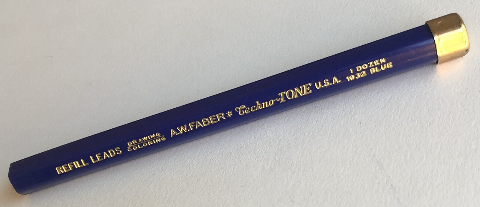 Vintage A. W. Faber Castell Techno-TONE 2mm BLUE Drawing Lead 12 Pack Tube USA