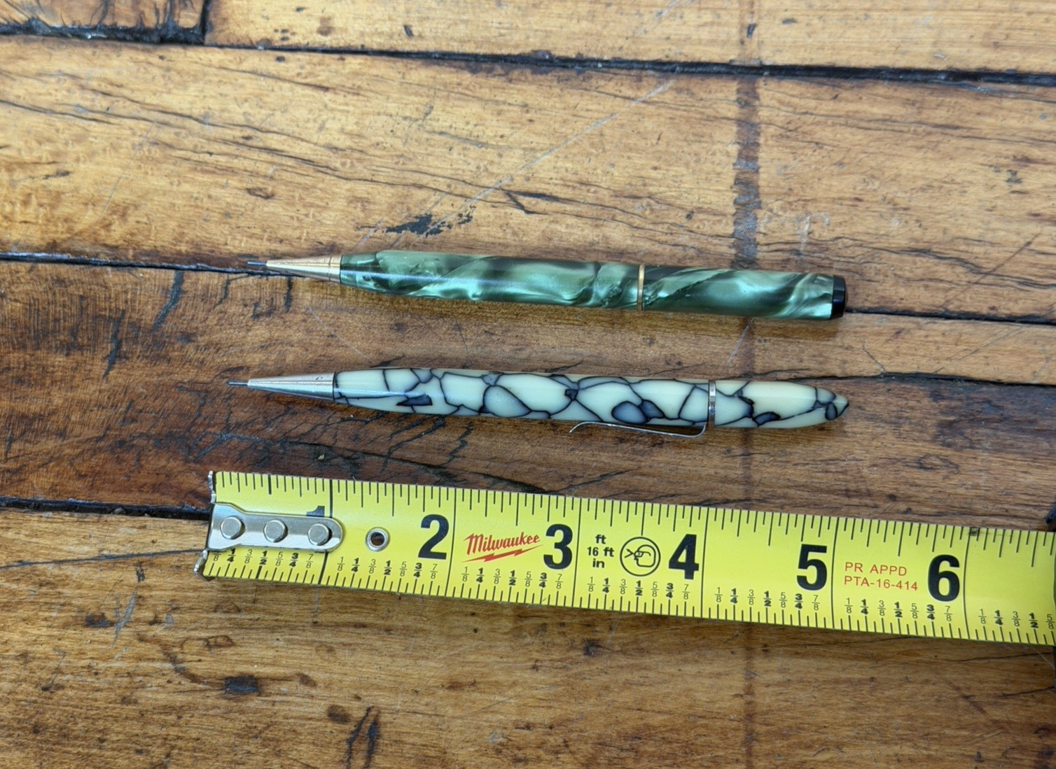 Vintage Mechanical Pencil Lot of 2 Green Marble Rite Rite Unbranded