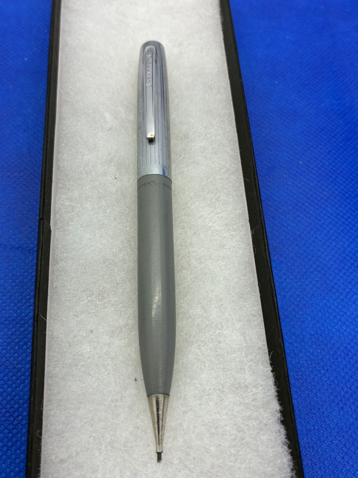 Vintage Scheaffer Mechanical Pencil Grey Barrel Silver Metal Cap