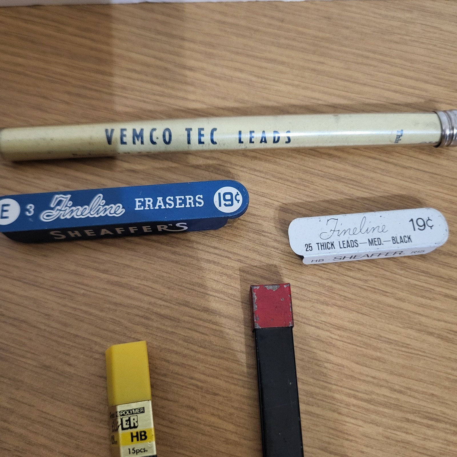 Vtg Pentel Mechanical Pencil Lead Eraser Refills Vemco Mars Fineline Eversharp