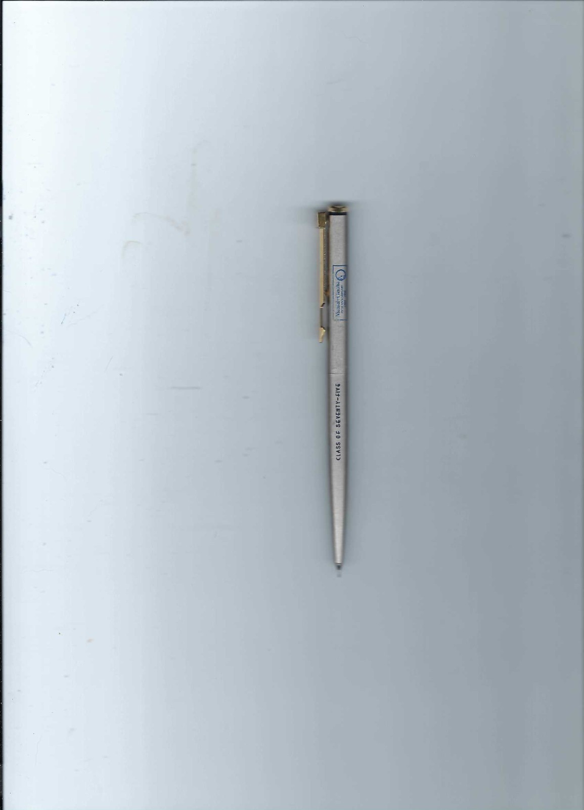 Vintage Parker Arrow Stainless Steel W/Gold Trim 0.5 mm Automatic Pencil W/ Adv.