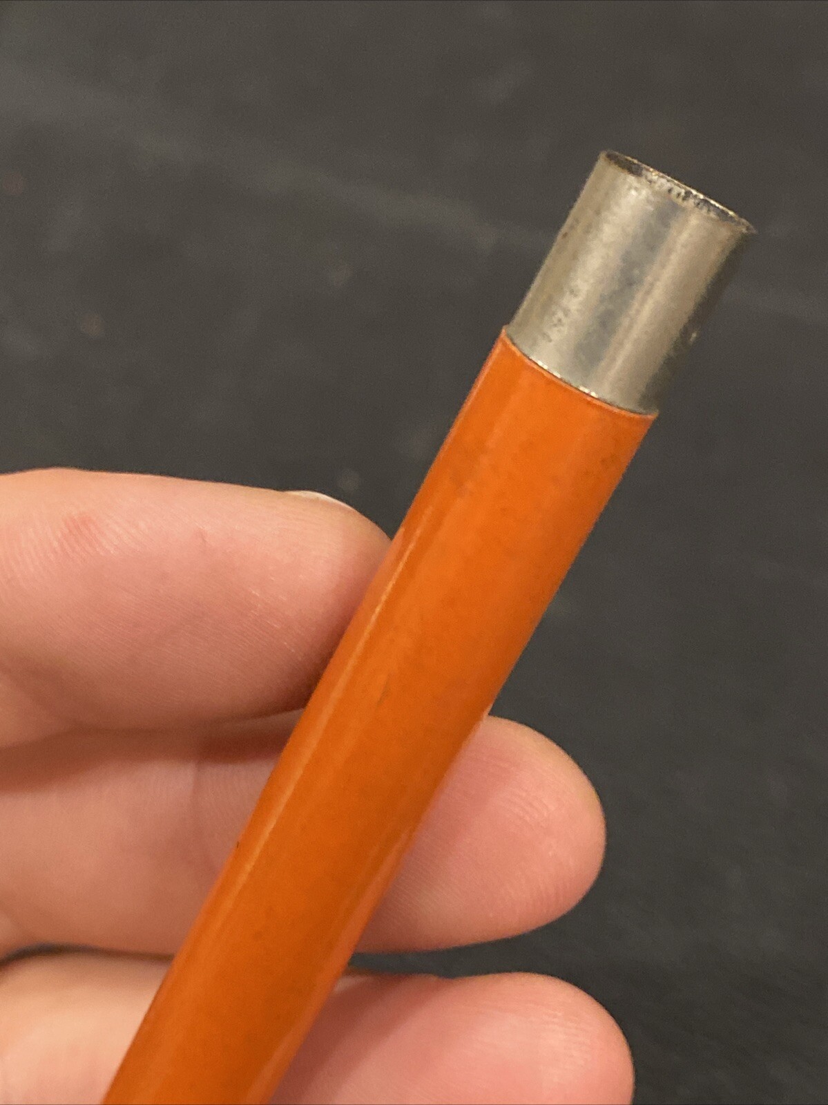 VTG Blue and Silver Welsh Mfg Co Working Mechanical Pencil Antique ORANGE AS IS*