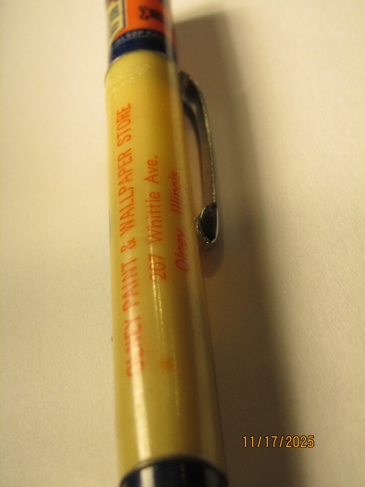 Vintage Ritepoint Mechanical Pencil Onley Paint & Wallpaper Smithalsop Can Top