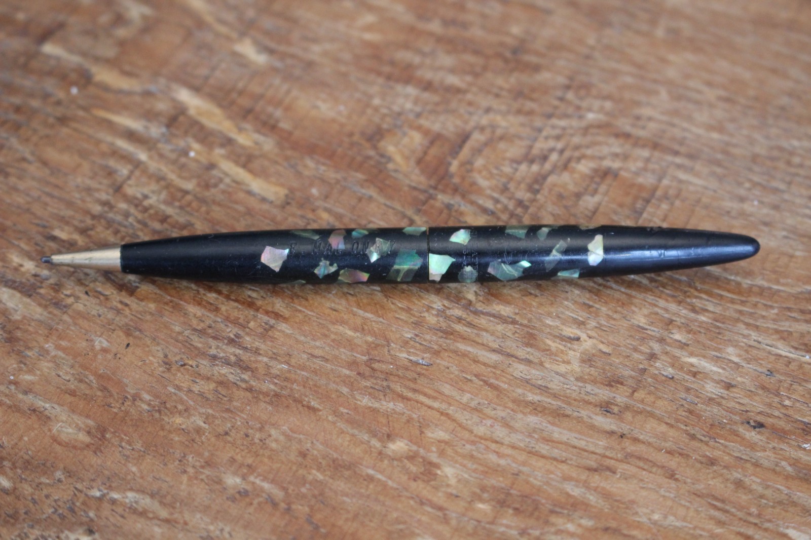 Vintage Black Green Marbled Bakelite Sheaffer Balance Mechanical Pencil Working