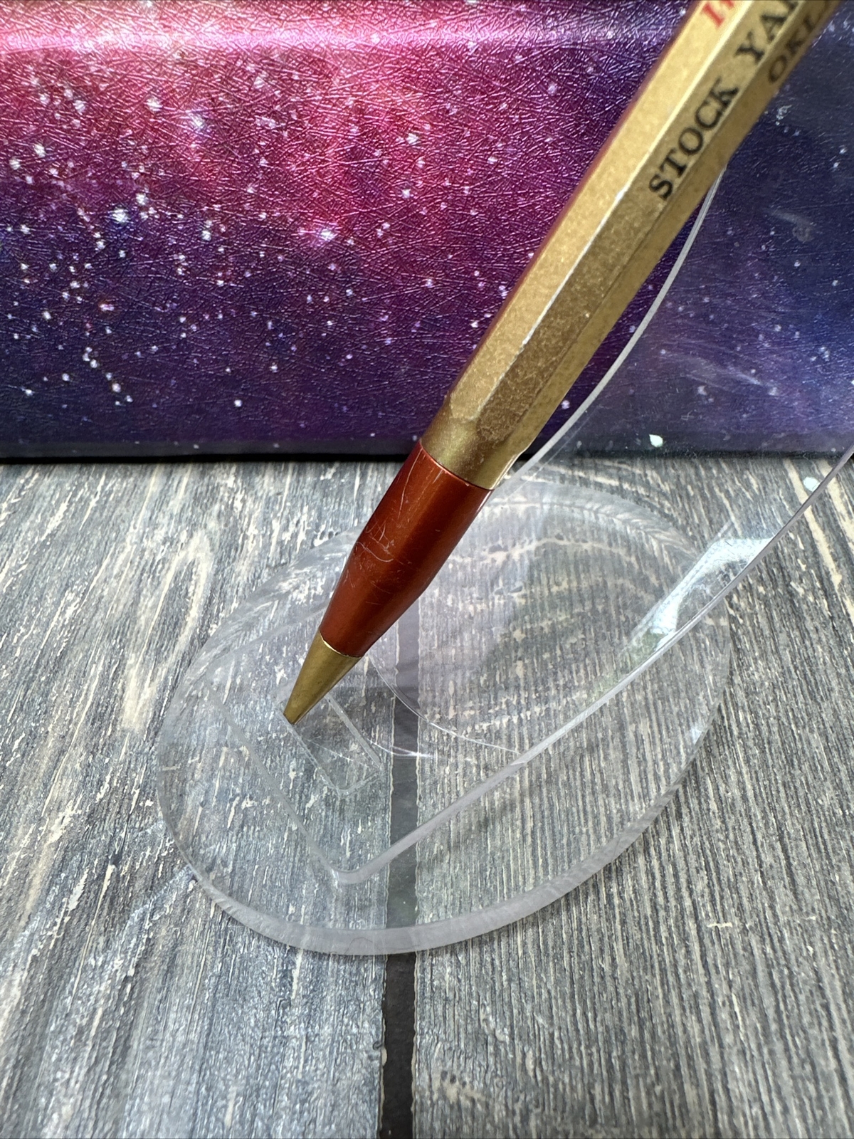 Vintage Scripto Gold Tone C C Crawford Insurance Stock Yards Mechanical Pencil