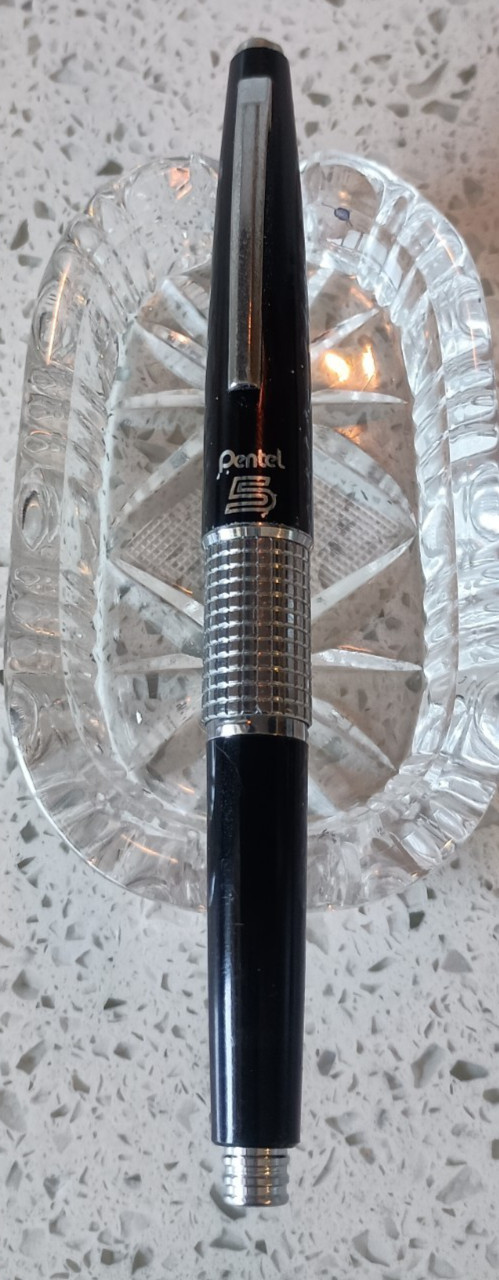 Vintage Pentel 5 Sharp Kerry Capped Mechanical Pencil 0.5mm Black Silver Japan