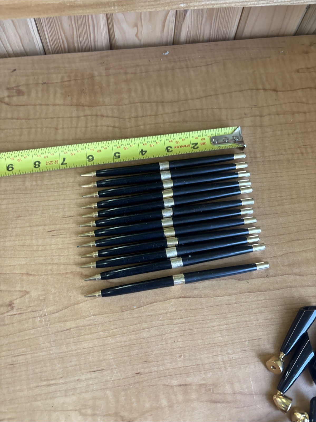 12 Vintage Mechanical Twist Pencils, Black and Gold, Vintage USA 🔥🔥🔥