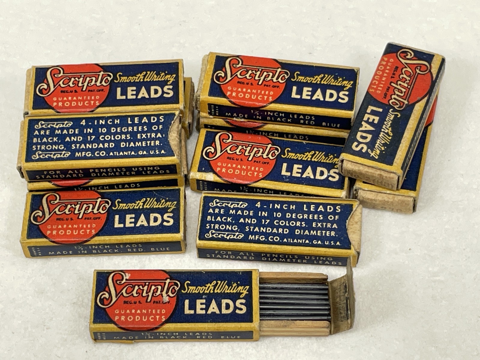 nos SCRIPTO Mech. Pencil Leads ~ BLACK 24 pcs HB .046 / 1.18mm ~ $5 ship+Free