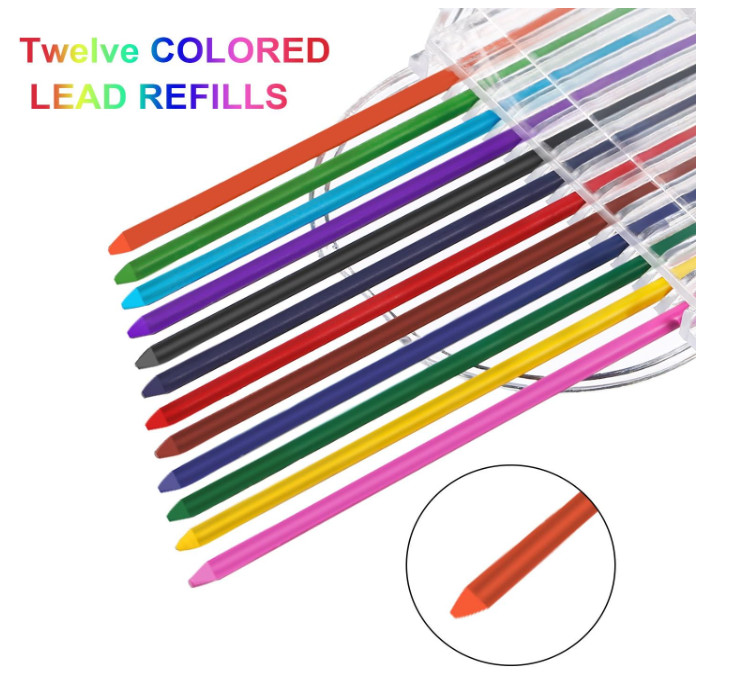 JOVITEC 3 Pieces 2.0 mm Mechanical Pencil with Color and Black Cases Refills …