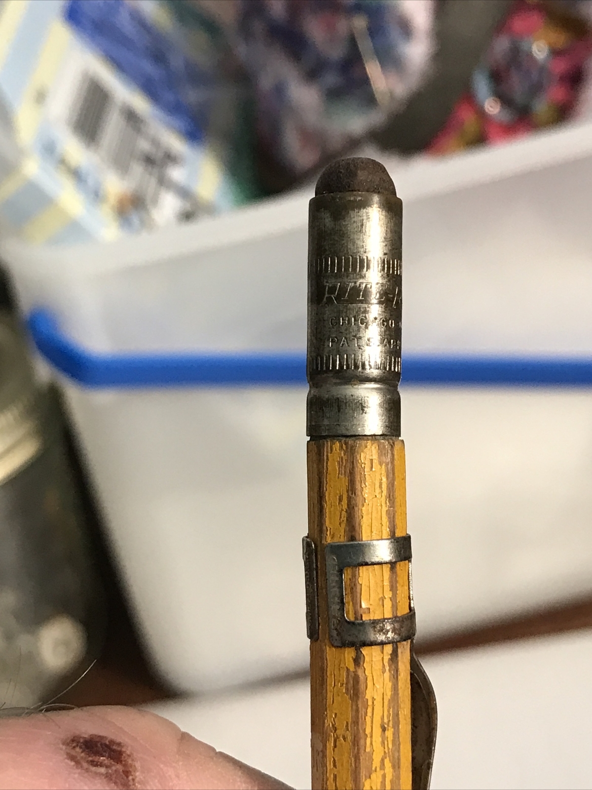 RARE Early Rite-Rite Wood Barrel Mechanical Pencil Yellow Blank Works