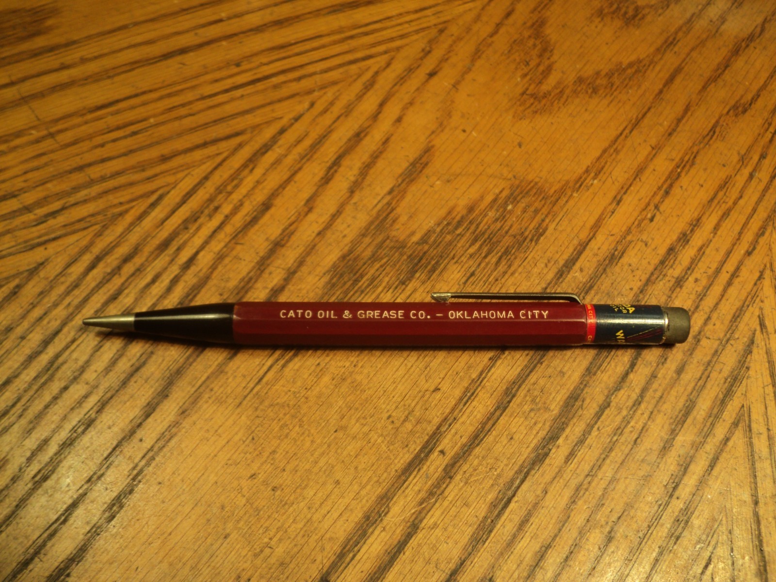 Vintage Autopoint Mechanical Pencil WANDA Cato Oil & Grease 5-3/4″ Long USA