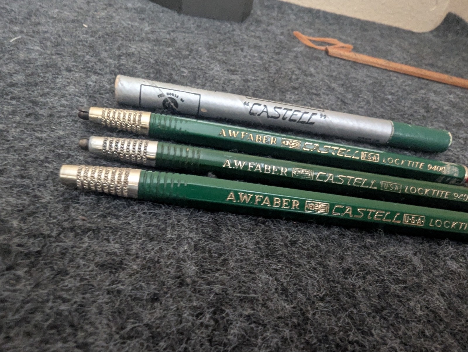 lot of 3 A. W. Faber-Castell 9400 Dark Green Locktite Mechanical Pencil JM