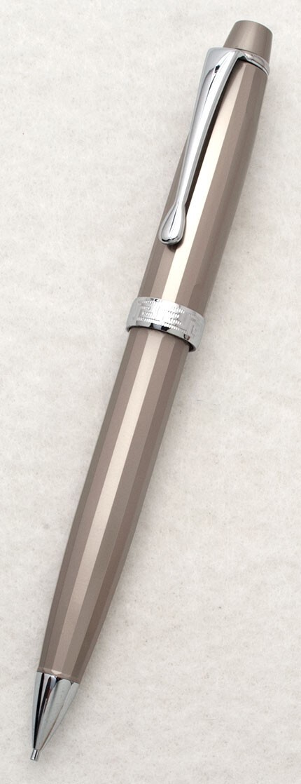 BOMBAY Mechanical Lead / Pencil Pen w/ Key Ring / polished chrome & matt finish