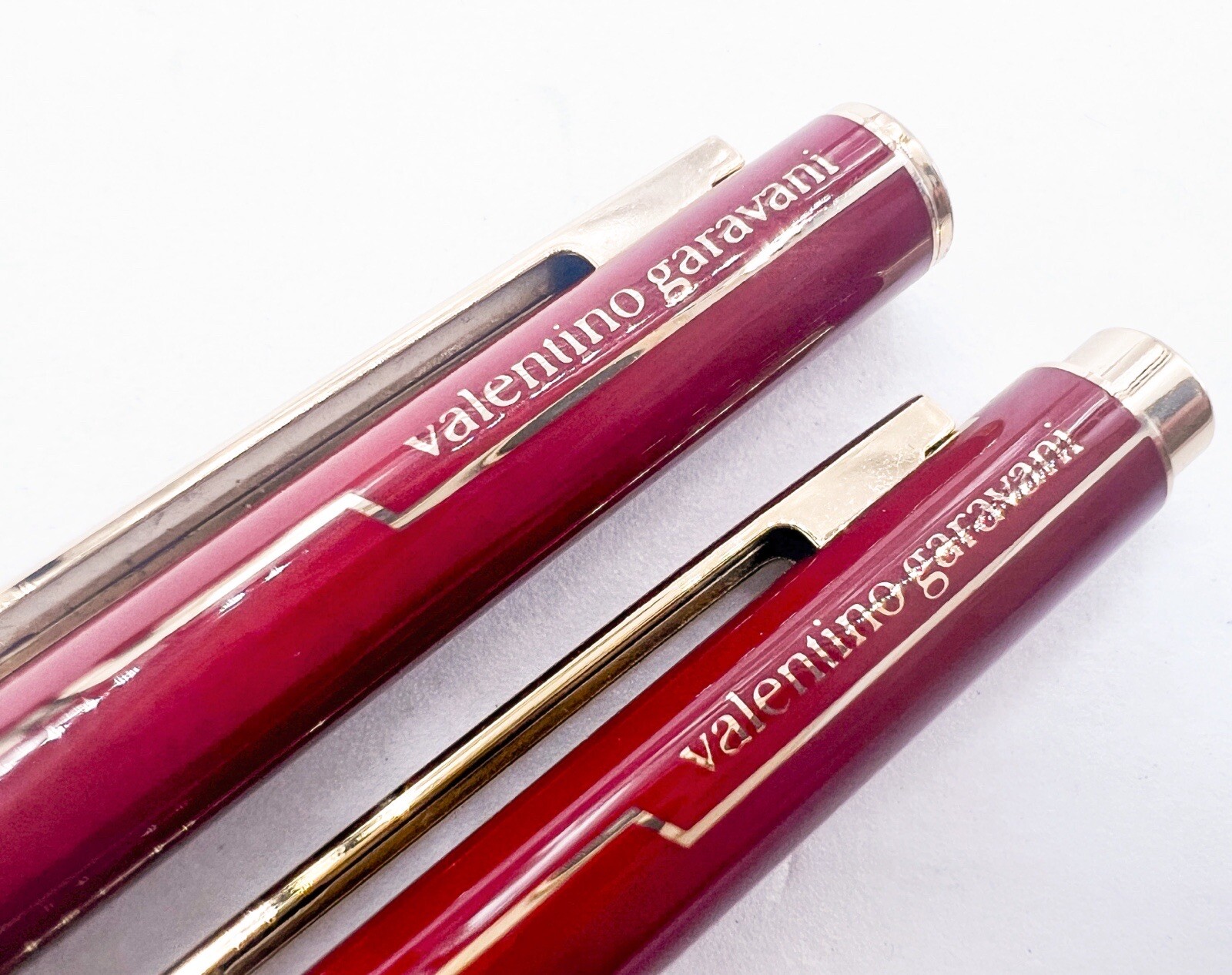 NOS Mitsubishi Made Valentino mechanical pencil Ballpoint Pen Set 22k Gold Plate