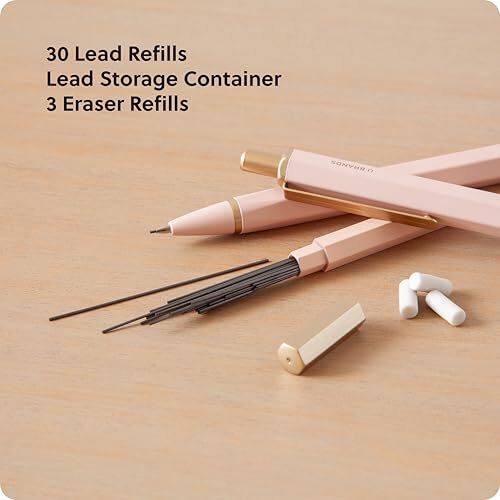 Cambria Mechanical Pencils, Set of 2, Soft Touch, Medium (0.7 mm) Blush Pink