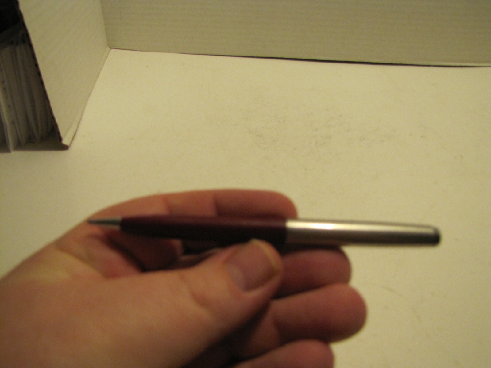 VTG PARKER MAROON/CHROME MECHANICAL PENCIL USED WORKS MULTIPLE CRACKS FOR PARTS