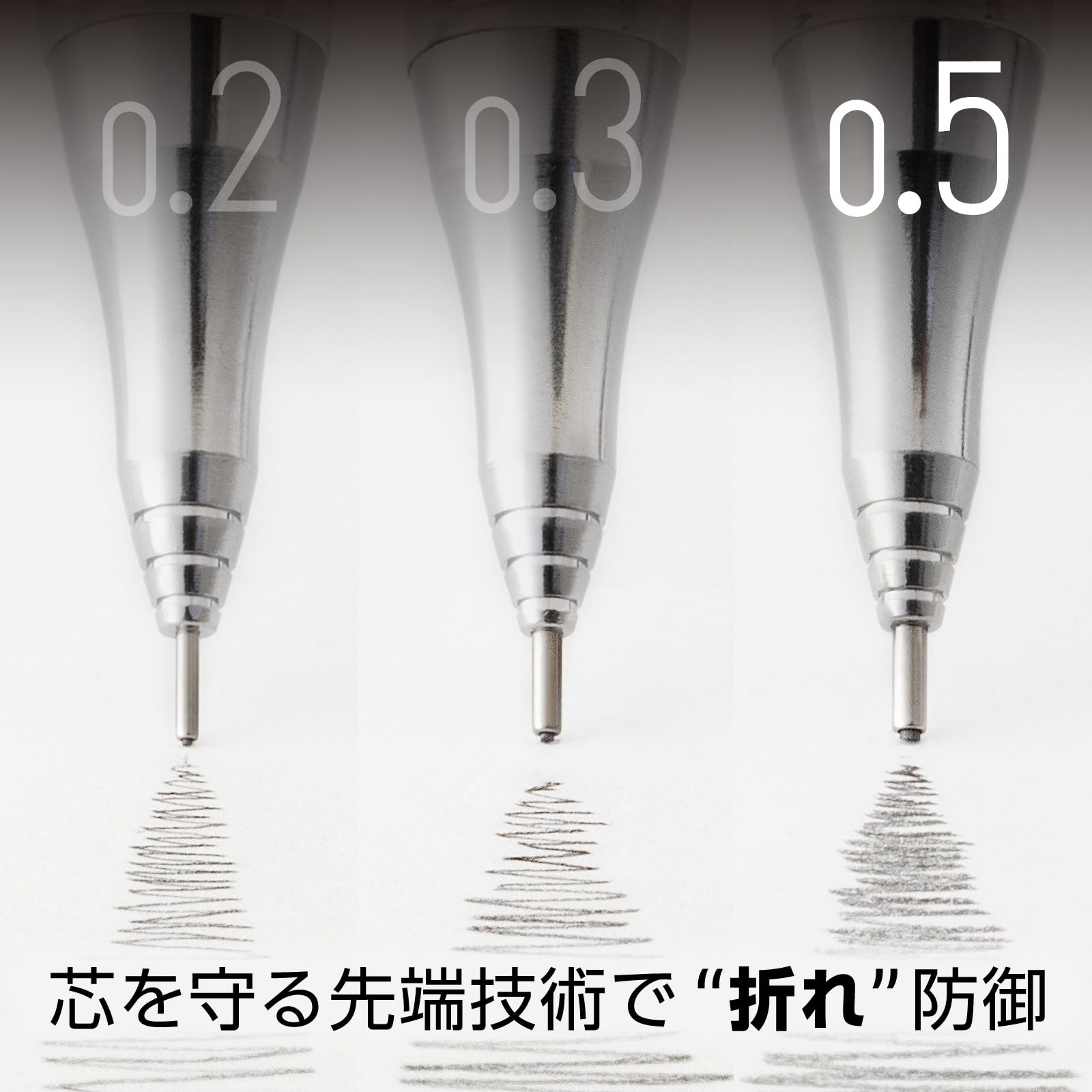 Pentel Orenz Metal Grip Mechanical Pencil, 0.5mm, Black Barrel, XPP1005G2-RA