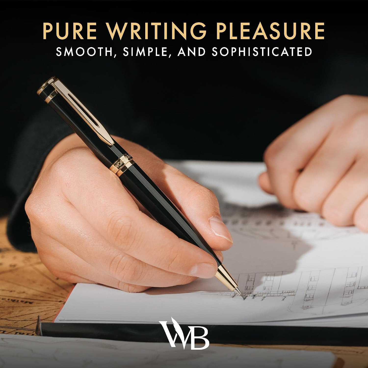 Wordsworth and Black Mechanical Pencil Graphite Lead- Stunning Luxury Metal Penc