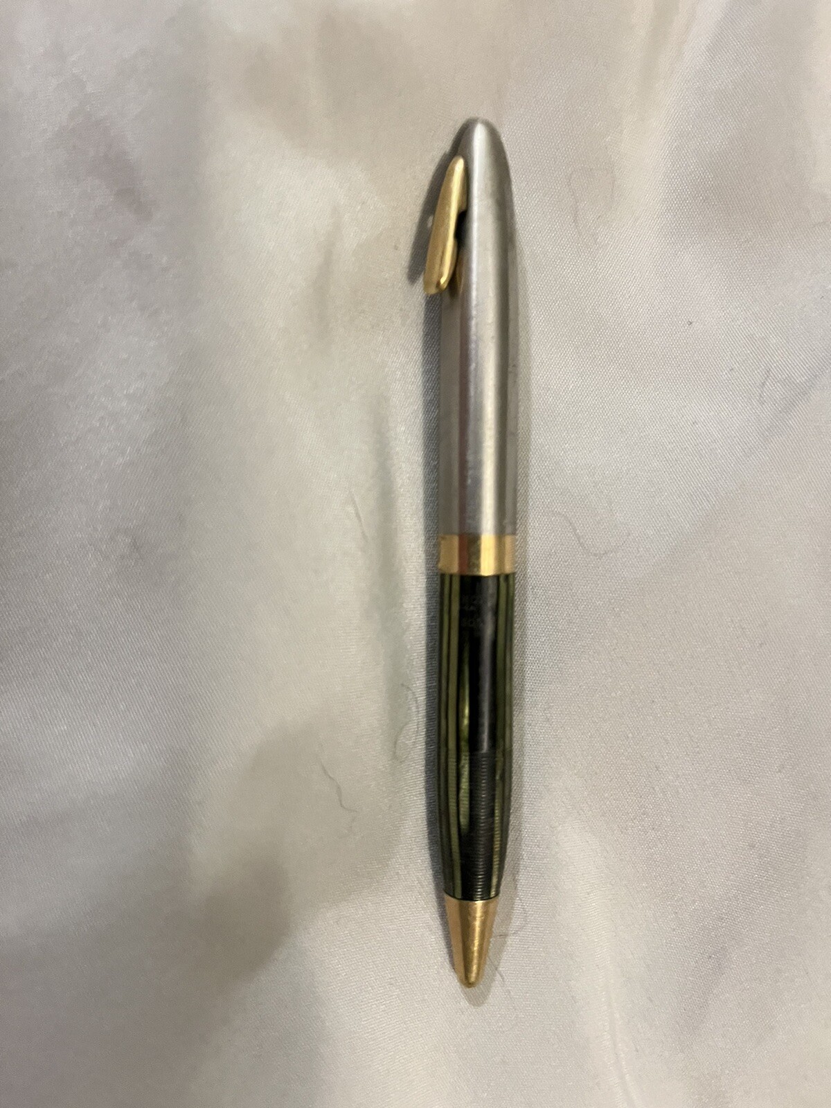 VINTAGE SCHEAFFER FOUNTAIN PEN Co 14K Pencil #500 Iridescent Green Silver