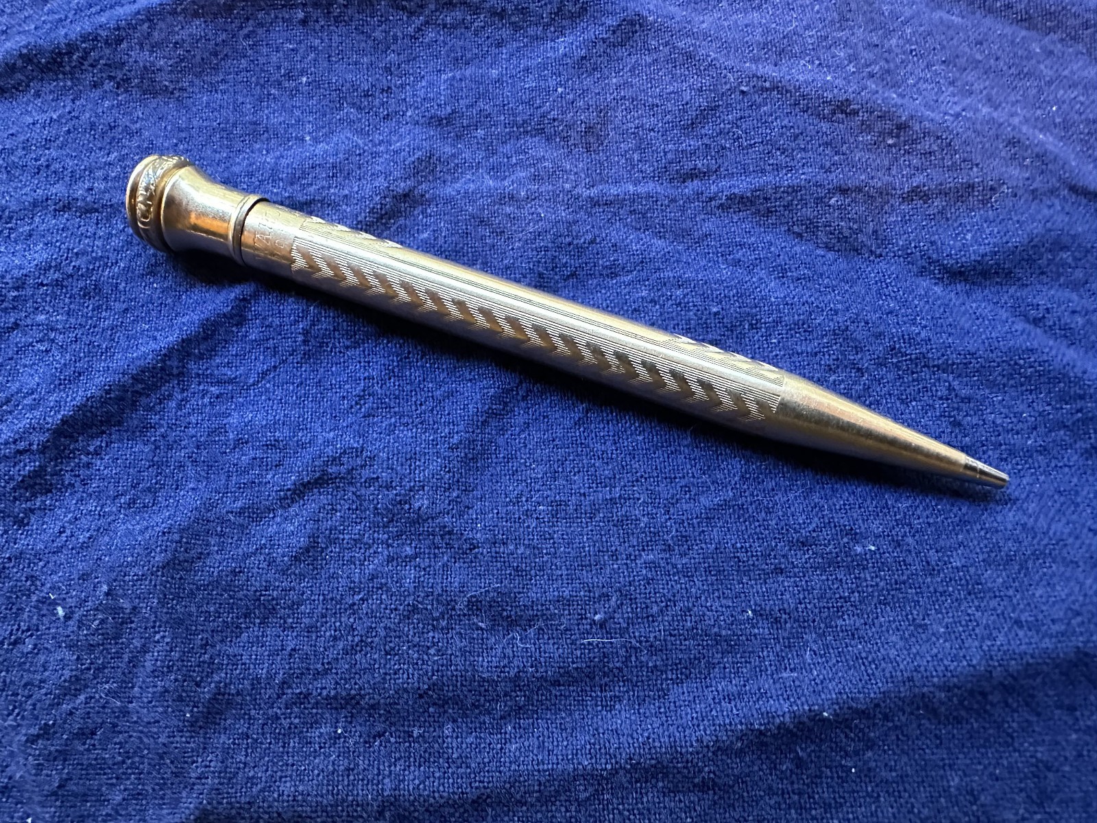 Wahl Eversharp 1920s Vintage Mechanical Pencil Necklace Gold Filled Chevron