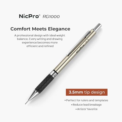 0.7 mm Art Mechanical Pencil Set in Storage Case, 3 PCS Metal 3 Pack (0.7mm)