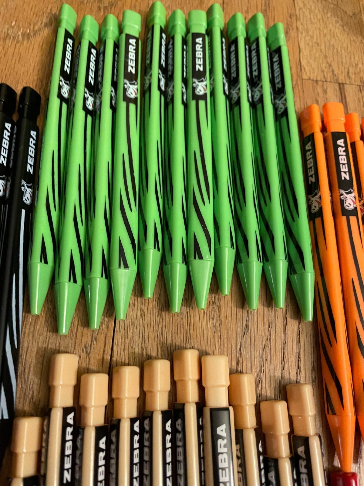 90 Zebra Starters Colored Mechanical Pencils 9 Colors Bright Leads Not Used