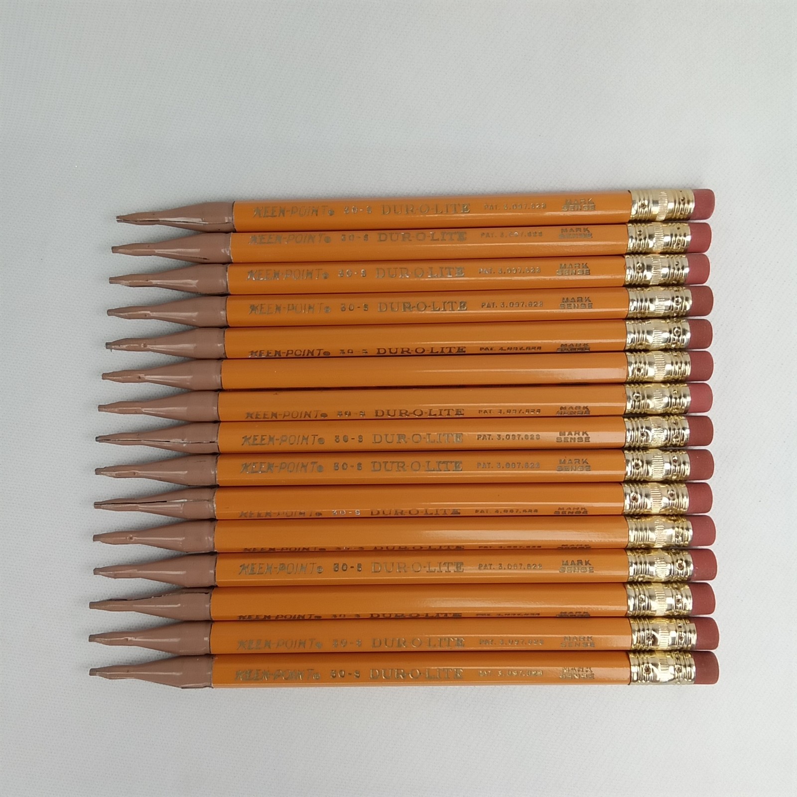 Vintage 1960s Keen Point Dur O Lite Yellow Metal Mechanical Pencil Set Of 15
