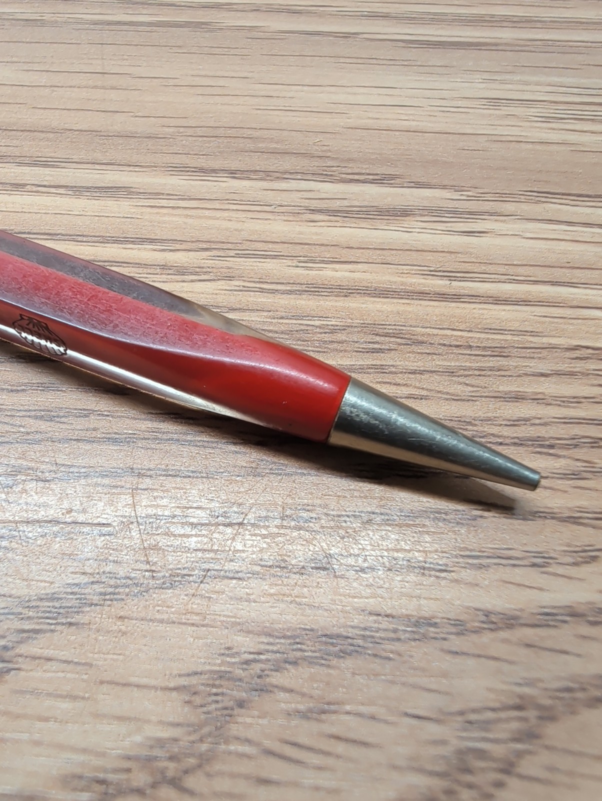 Vintage Ha-wi-an Mechanical Pencil Shell Oil Advertising Lucite Elk City Okla.