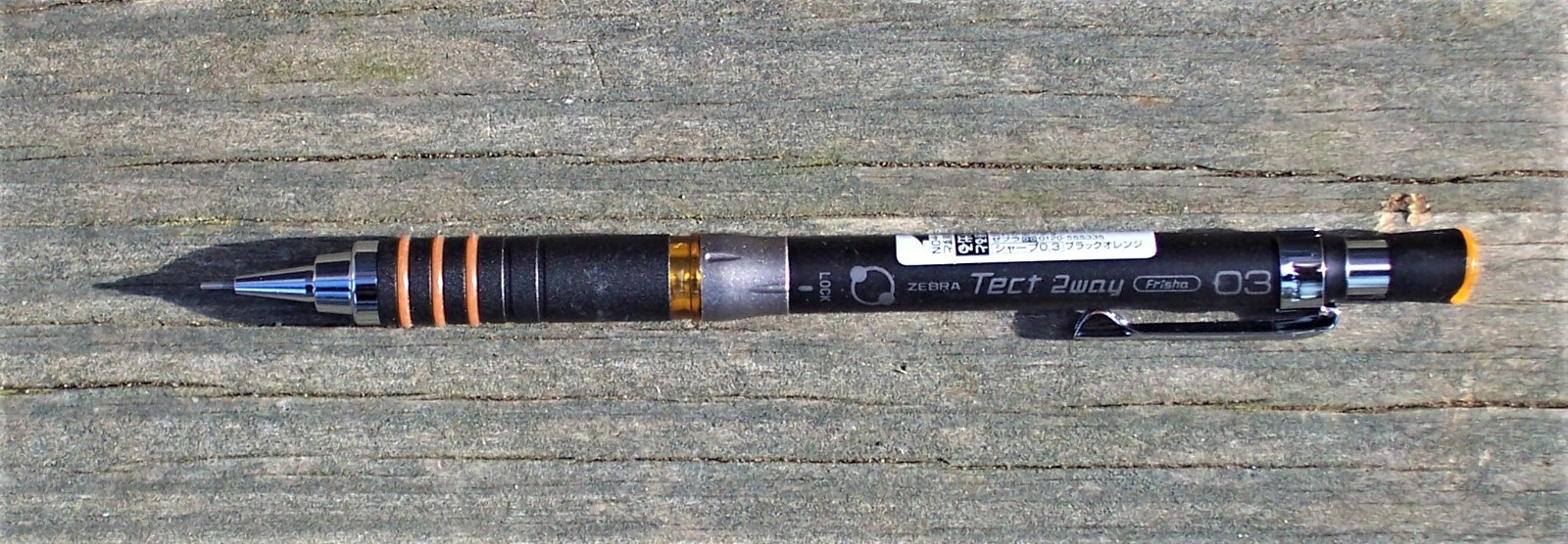 ZEBRA TECT 2WAY 0.3MM MECHANICAL PENCIL BLACK/ORANGE LIMITED EDITION
