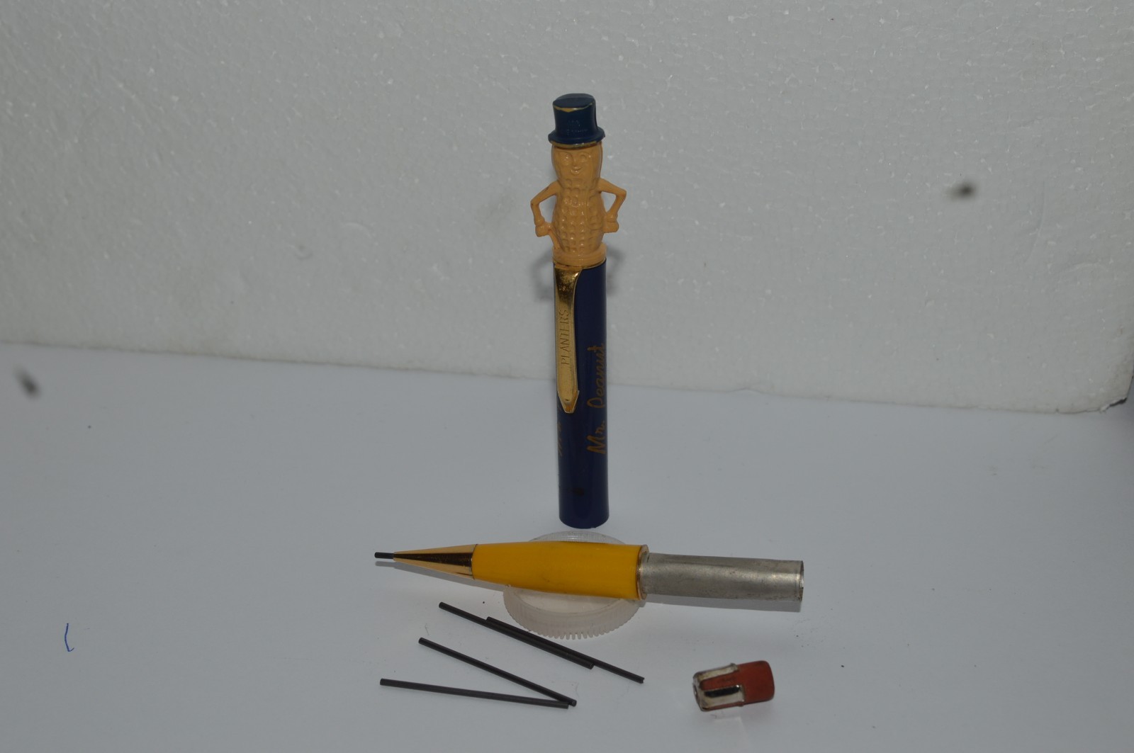 Planters Mr. Peanut Mechanical Pencil 1.1mm Red Barrel Made In USA Circa 1960’s