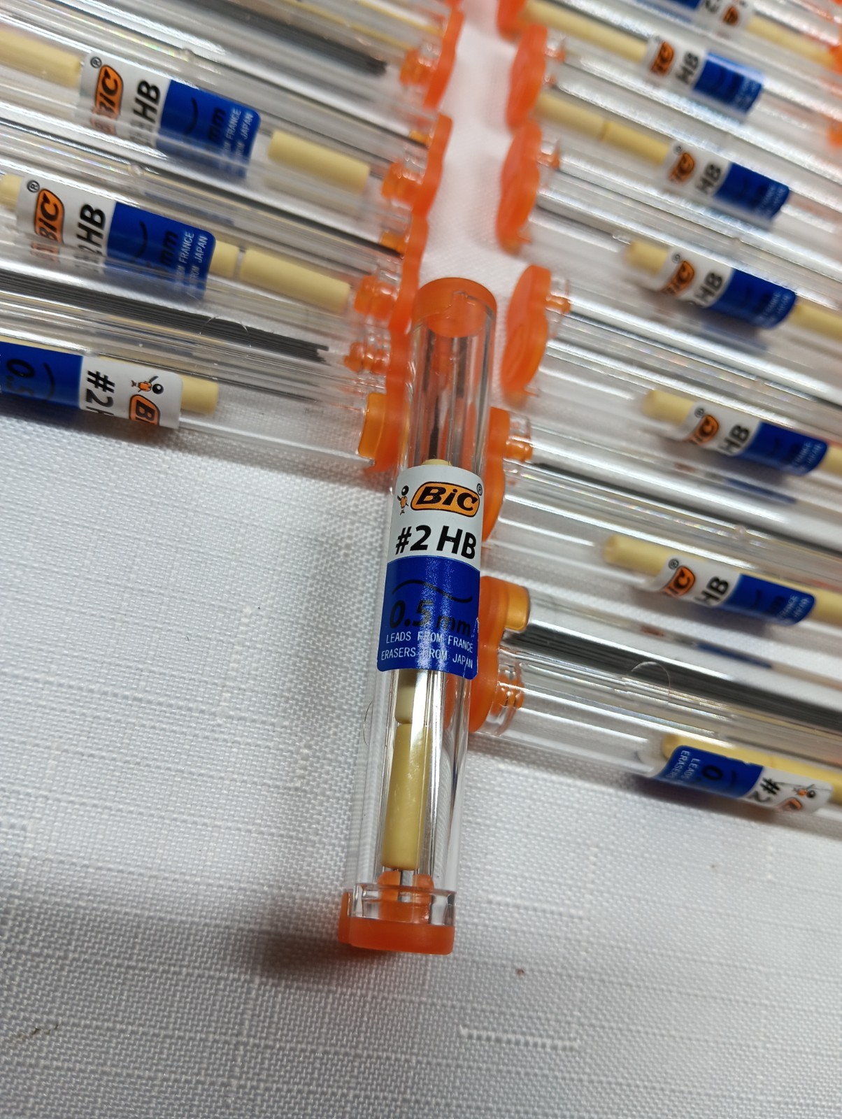 40 BIC Mechanical Pencil Lead Refill 0.5mm #2 HB Lead with Narrower Eraser