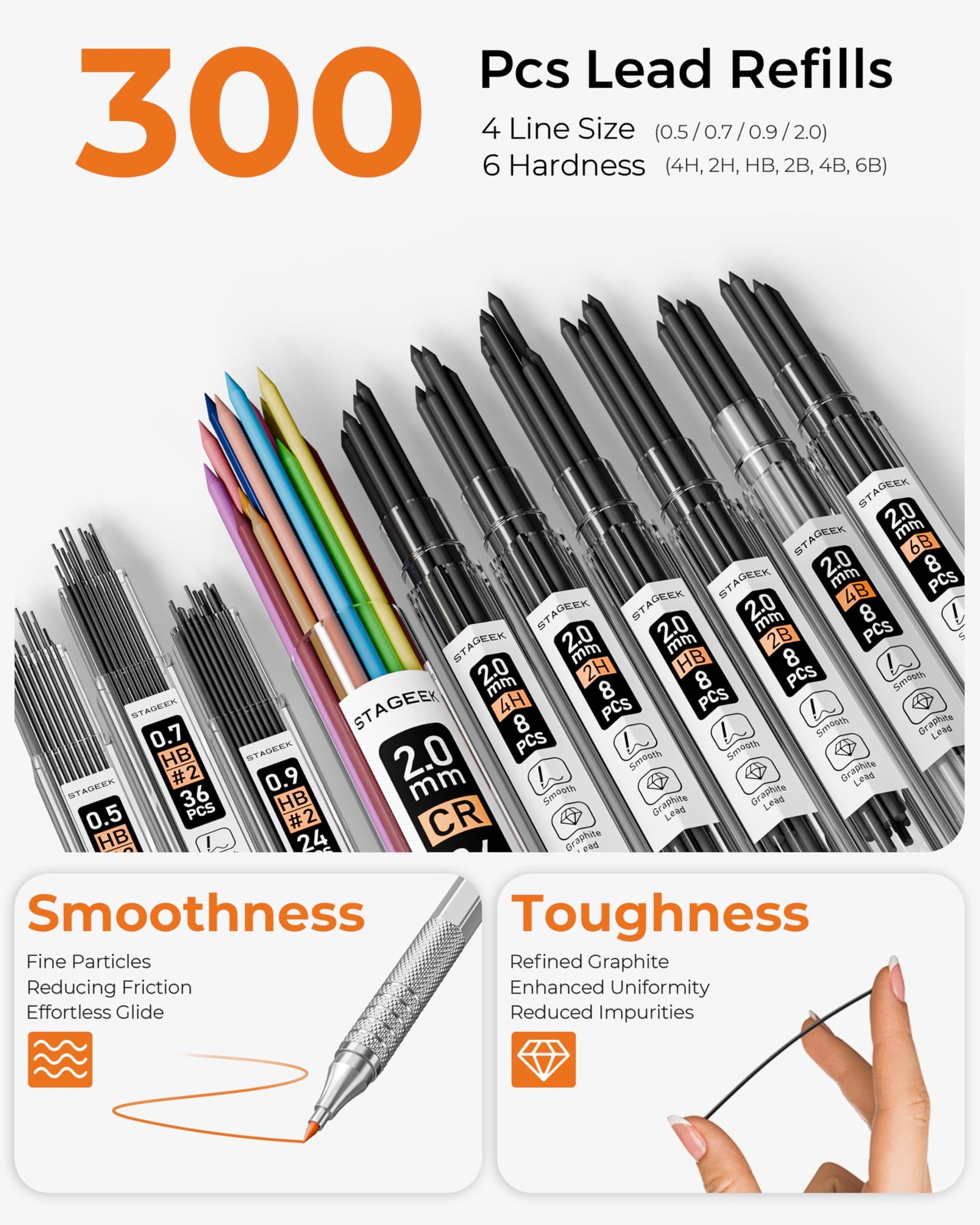 30PCS Silver Metal Mechanical Pencil Set in Leather Case, 0.5/0.7/0.9/2.0mm A…