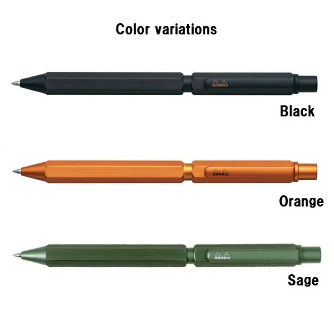 Rhodia Multi Mechanical Pencil 0.5mm Ballpoint Pen B/R Script Hexagonal Orange