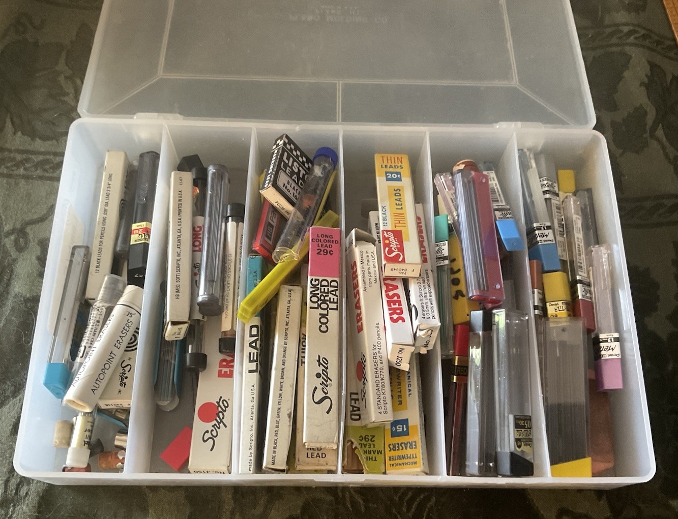 Vintage huge lot mechanical pencil leads & erasers Scripto PENTEL