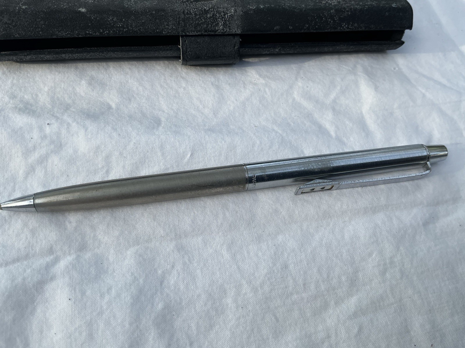 Vintage Paper Mate Mechanical Pencil Brushed Stainless Steel W/case