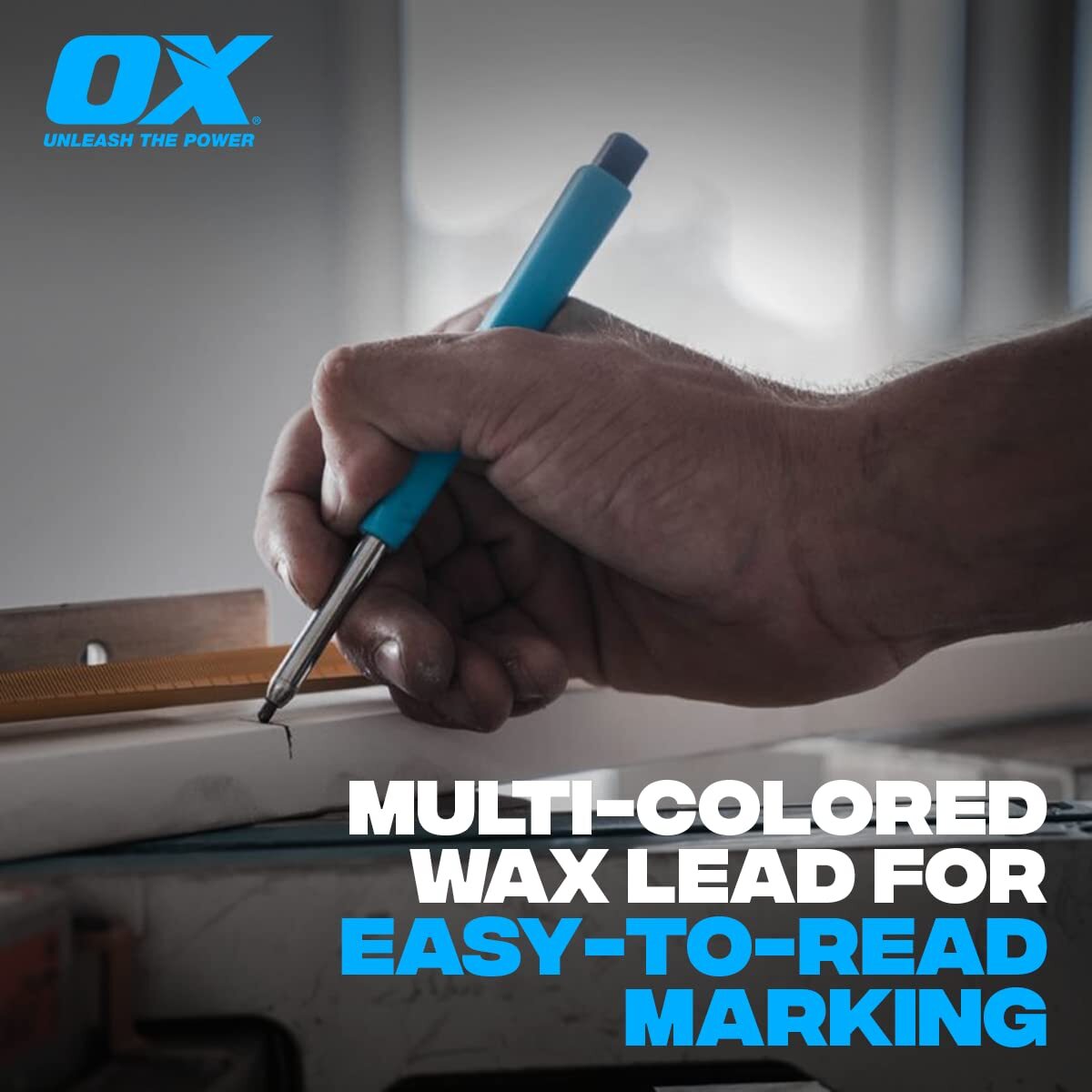 OX Tuff Carbon Marking Pencil Set 4 Piece with Built-in Sharpener 2.8mm Lead