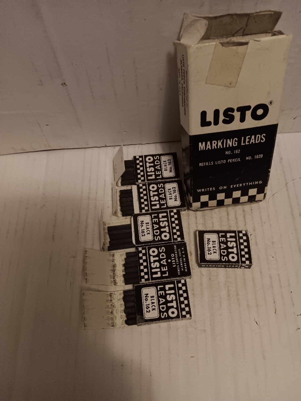 Five Packs Vintage Listo No. 162 Marking Black Leads with Pencil