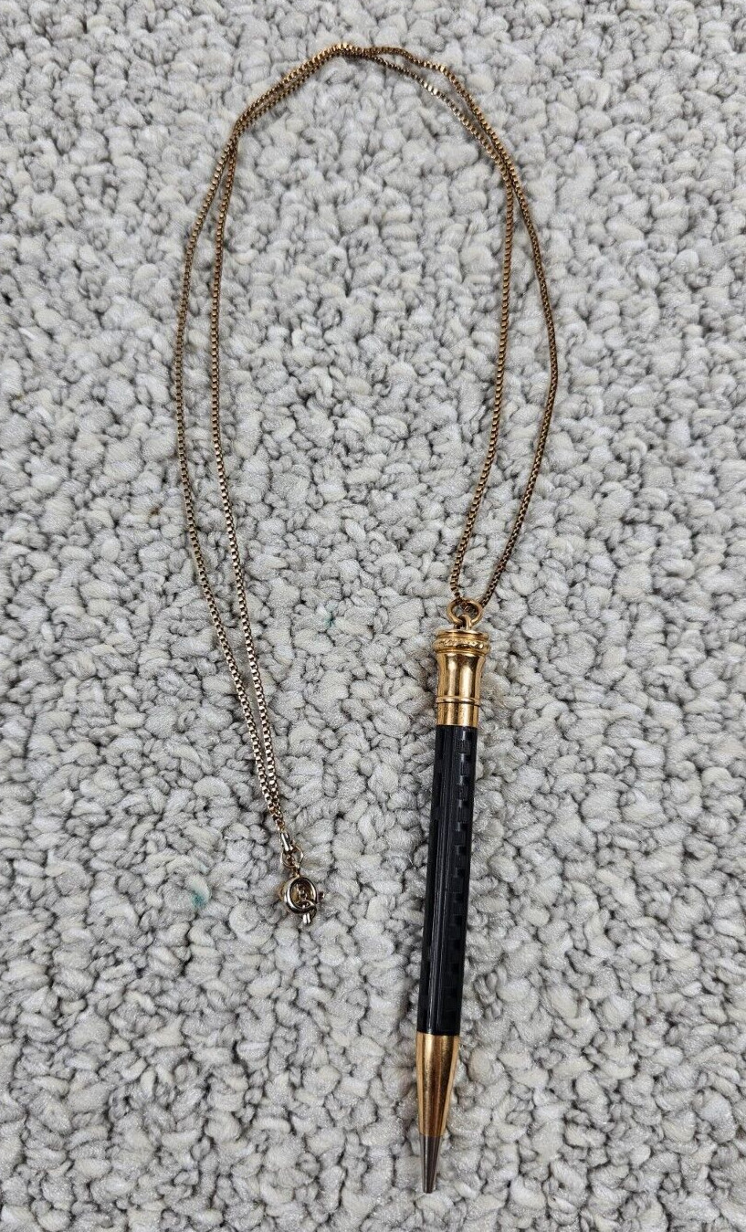 Vintager Wahl Eversharp USA Gold Filled 4″ Mechanical Pencil on 28″ GF Chain