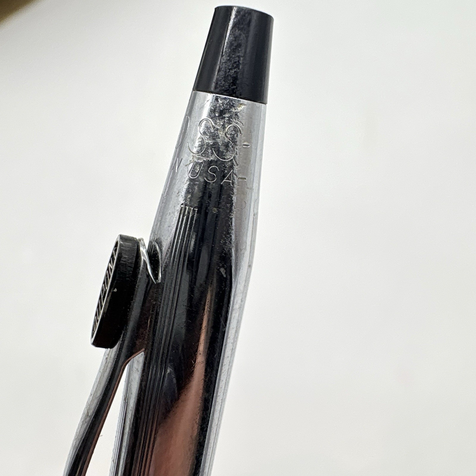 Cross Pencil Silver Tone Chrome w/ Thin Lead Refill And 2 Erasers Dupont Branded