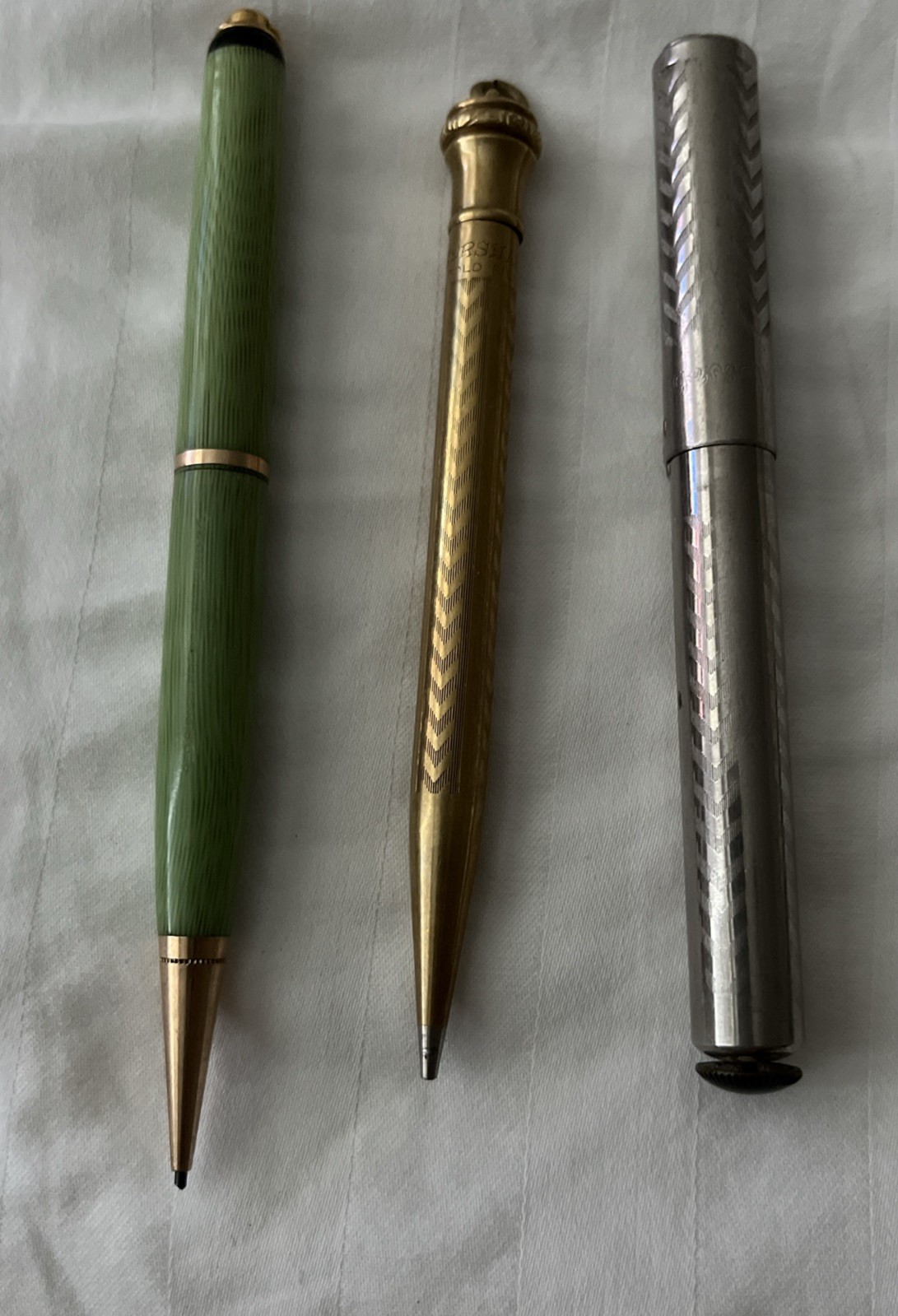 Vintage (1) Fountain Pen /14k Nib+ 2 VTG. Mechanical Pencils- Made In USA- As Is