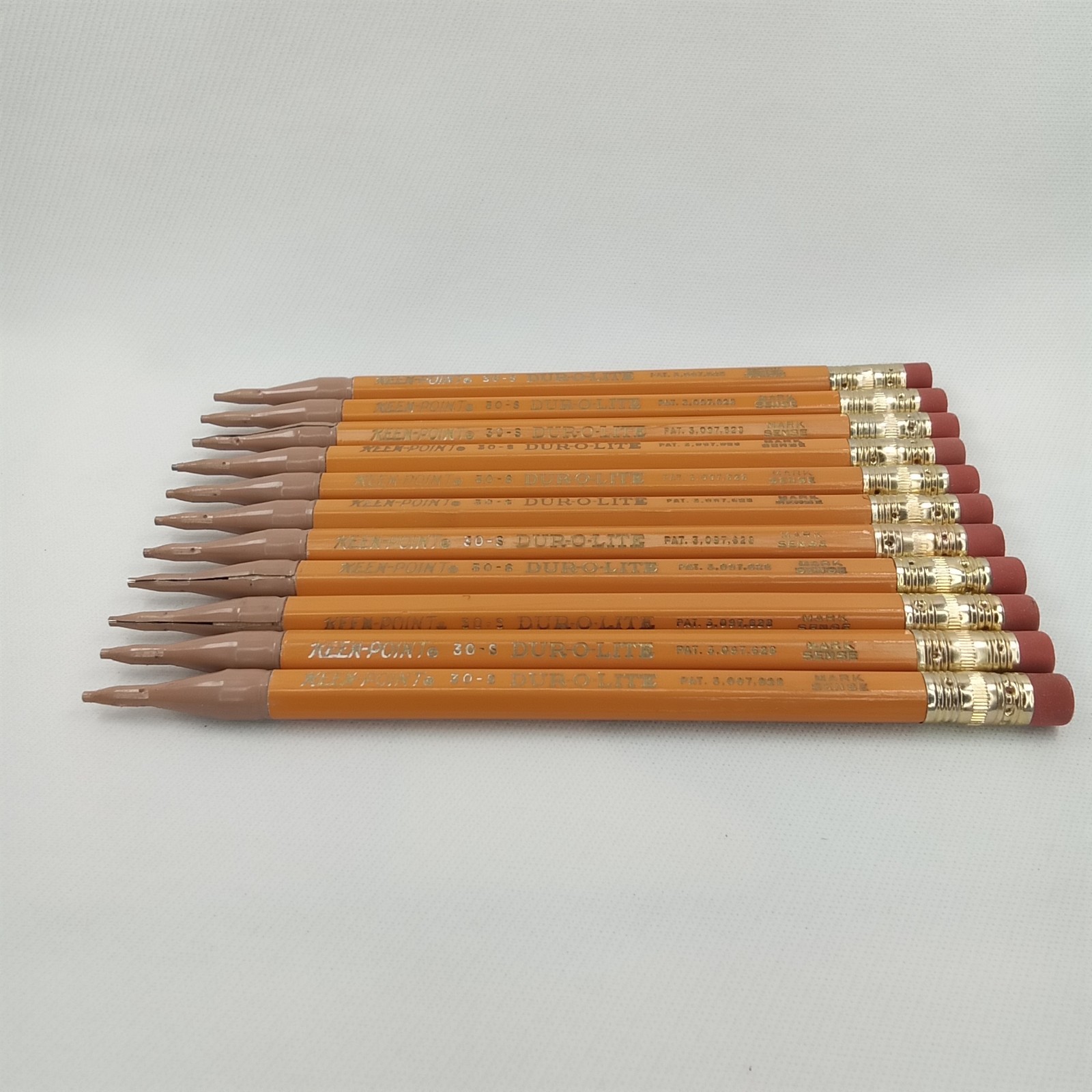 Vintage 1960s Keen Point Dur O Lite Yellow Metal Mechanical Pencil Set Of 11