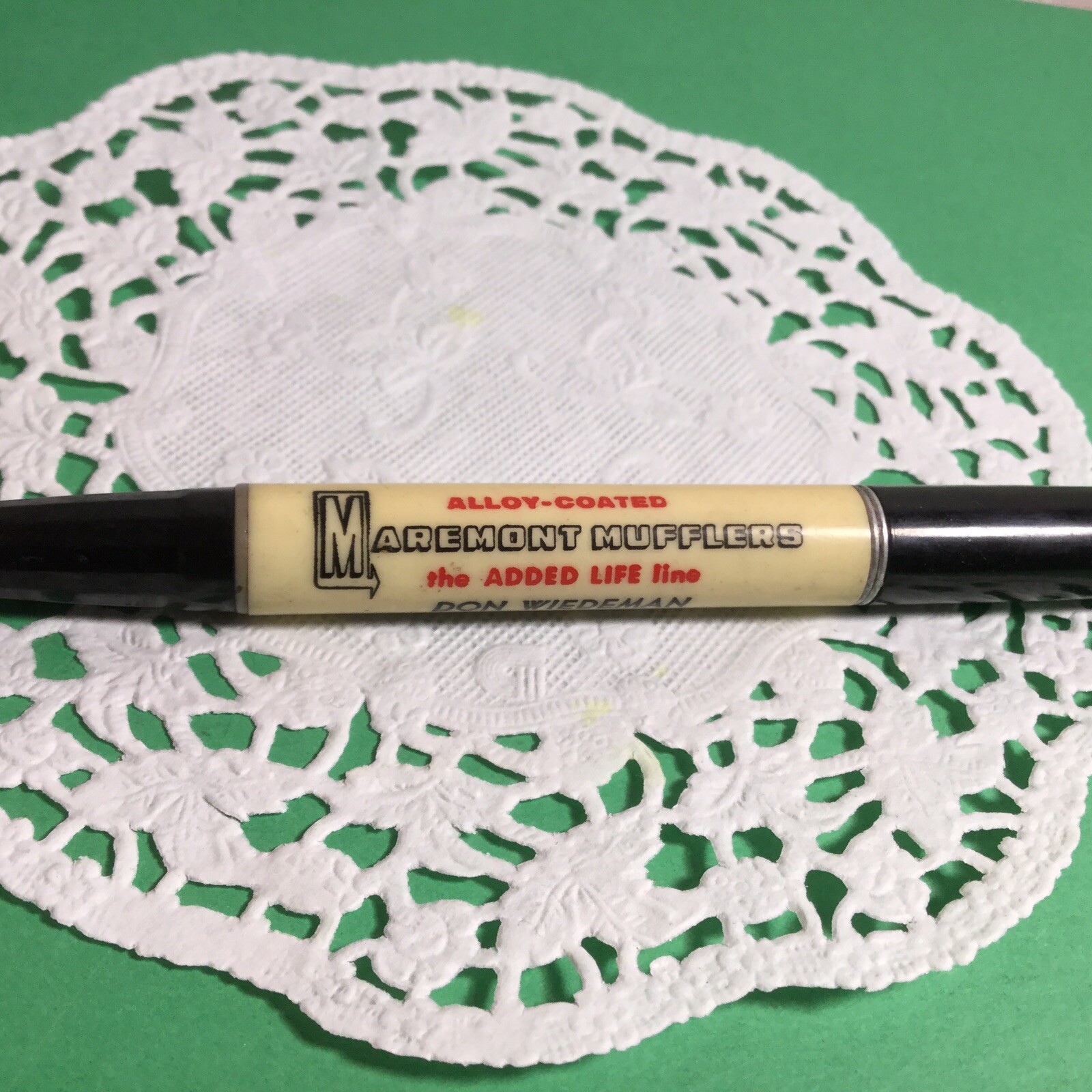 VINTAGE ADV MECHANICAL PENCIL ALLOY-COATED MAREMONT MUFFLERS DELPHOS, OH